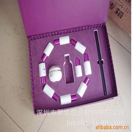 厂家直销精美高档化妆品植绒eva托盘       eva植绒内衬