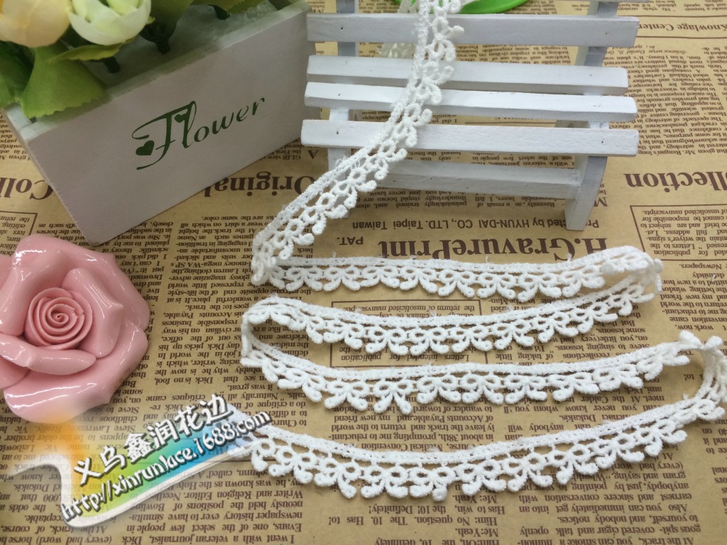 小蝴蝶结花边 纯棉童装花边服装辅料 diy手工花边现货1.2cm