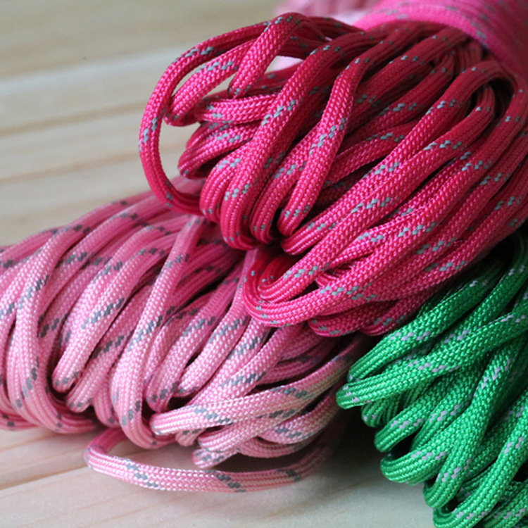 裕舜纺织定做七芯伞绳4MM夜光反光绳拉力250磅 颜色多样