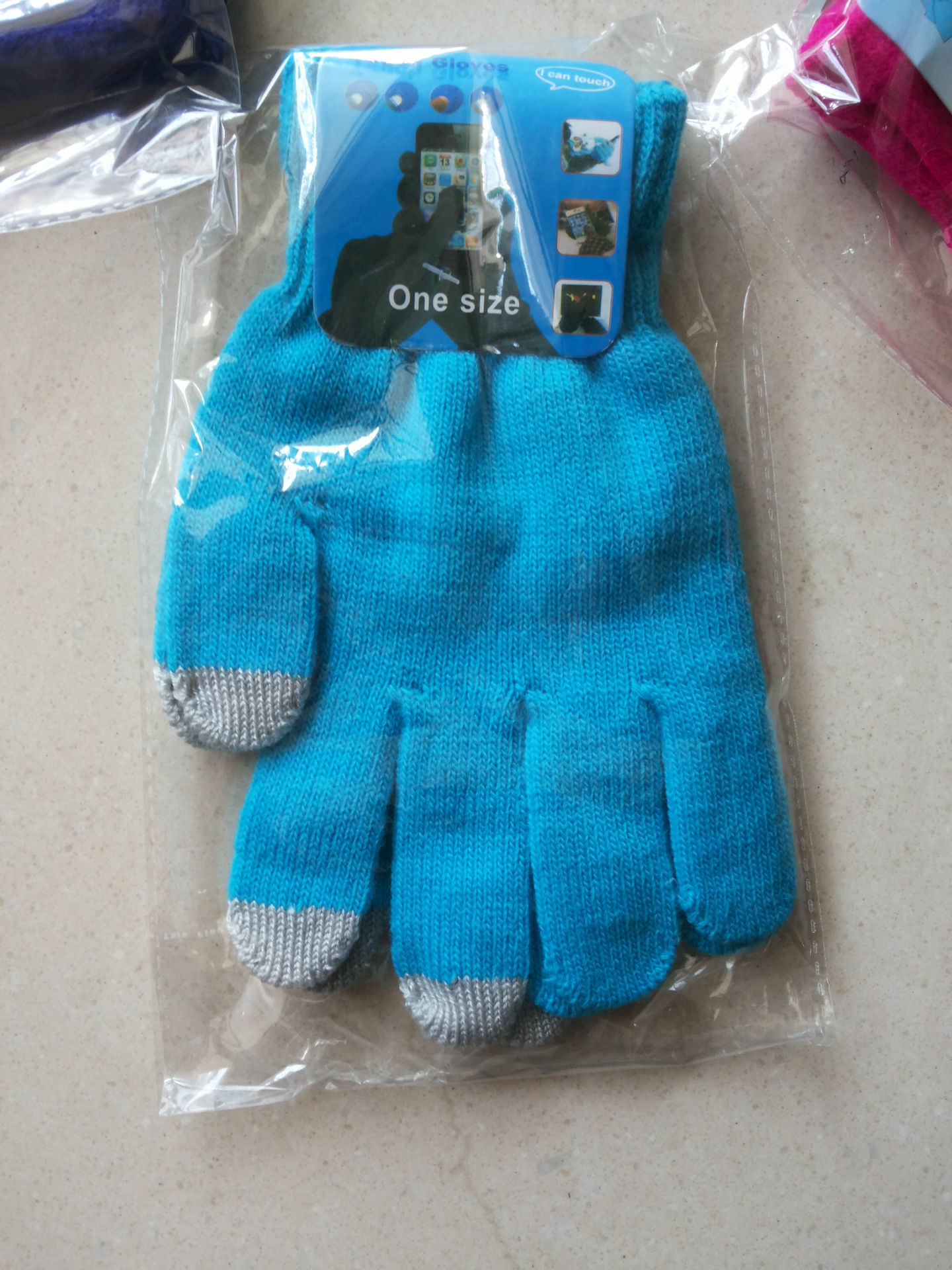 Shun Zun guantes de punto fabricante en stock monocromo acrílico pantalla táctil de 3 dedos pantalla del teléfono móvil pantalla táctil guantes cálidos