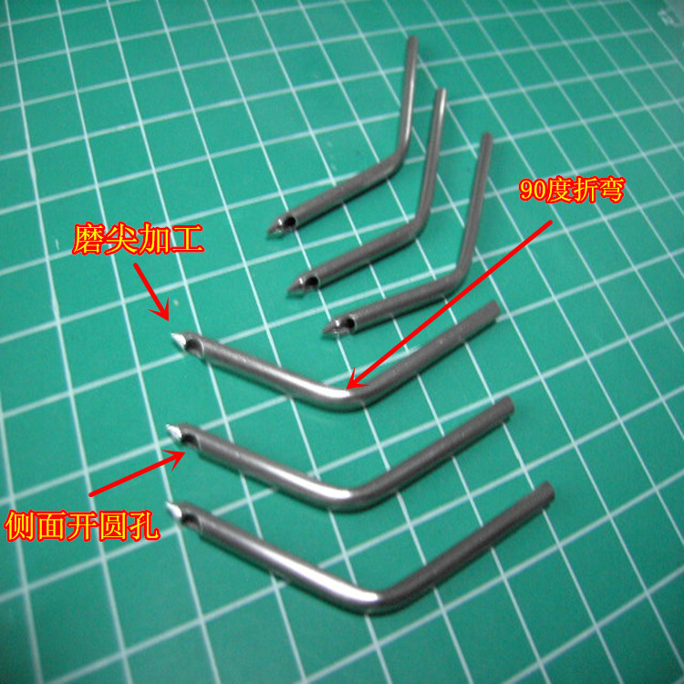 生产304冲孔 医疗斜尖 304环保封头管 切断 倒角加工 加工折弯