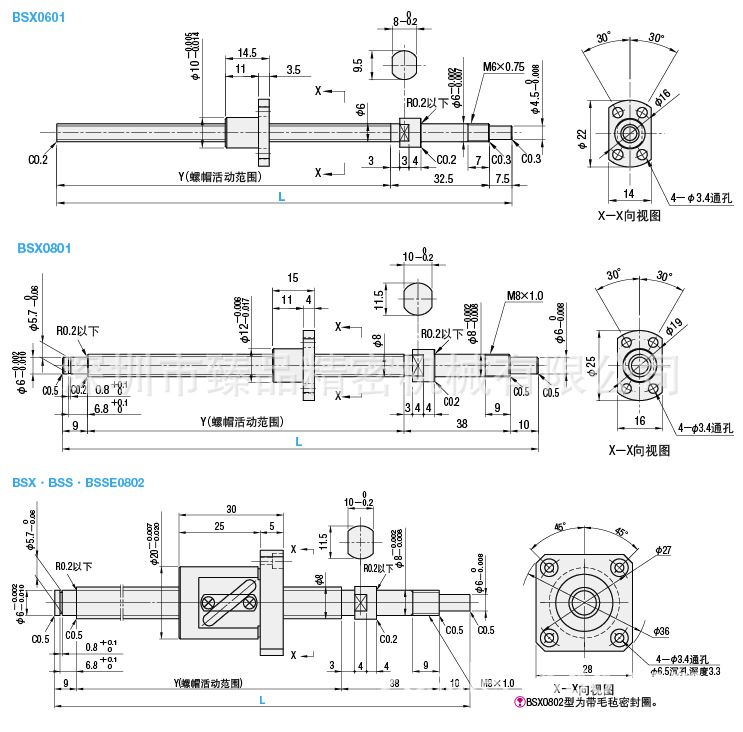 078精密滾珠絲杠緊湊型螺帽標準螺帽圖