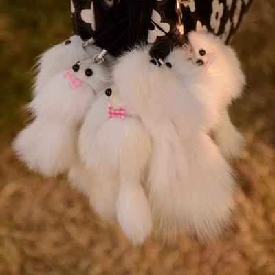 厂家批发真兔毛小狐狸挂件 手机饰品包包钥匙挂件小礼品|ms