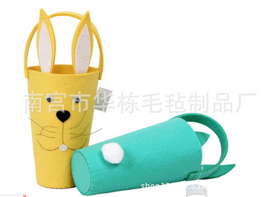 供应时尚创意可爱家用收纳 毛毡购物篮 支持订做各规格|ru