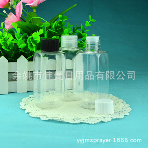 pet塑料瓶120ml透明旋盖瓶 方形爽肤水瓶配内塞 化妆品方形瓶
