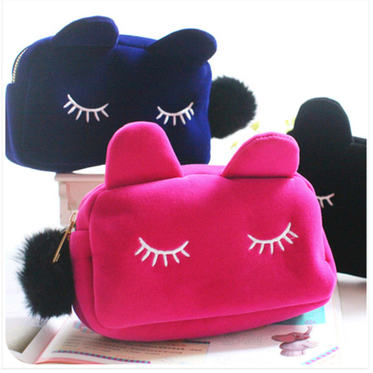 supply Playful Kitty High-capacity Cosmetic the republic of korea Cute Clutch Little bag coin purse new pattern