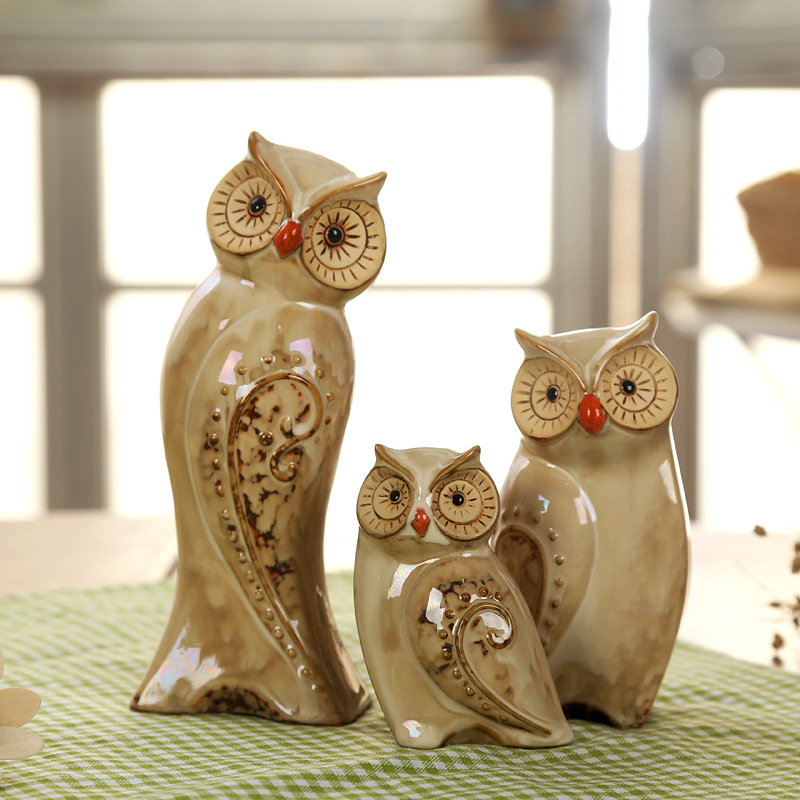 Creative home zakka Animal furnishings Decoration Owl Ceramic crafts CJS2838