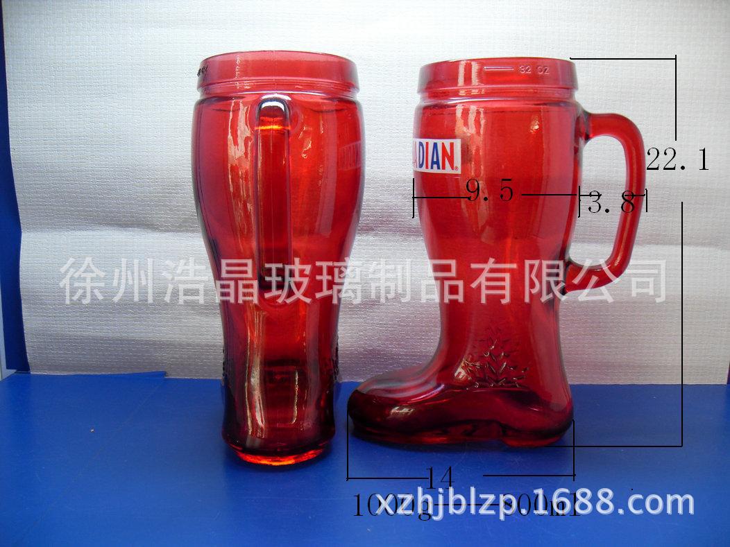 定做 玻璃杯 靴子杯 高白料靴子杯 玻璃工艺品  靴子把子杯