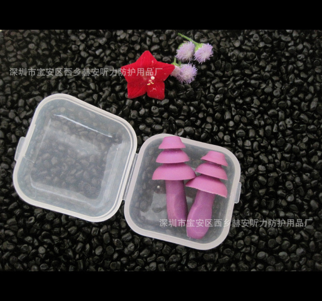 盒装游泳耳塞 专业防水硅胶耳塞 螺旋式硅胶耳塞可清洗清洁防护