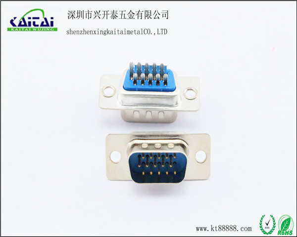 D-SUB VGA15pin 公头 蓝胶 焊线式连接器ROHS