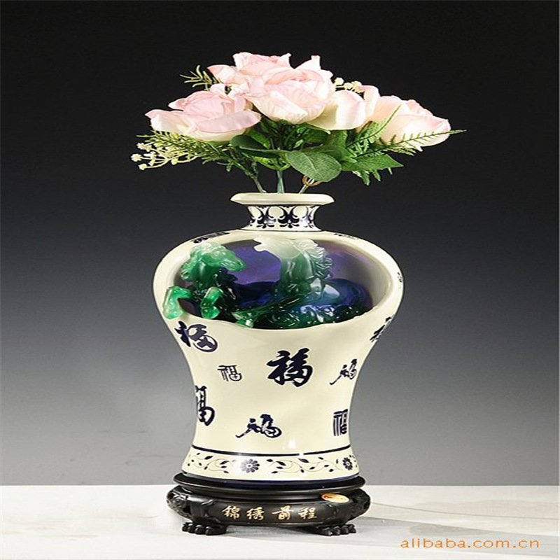 廠家生産樹脂工藝品花瓶高檔美觀婚慶禮品家居飾品商務賀禮  