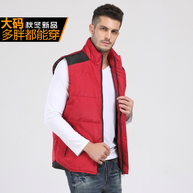 A generation of fat 2015 new pattern Original single trade man Fat Large The fat Large Stand collar Down Vest coat