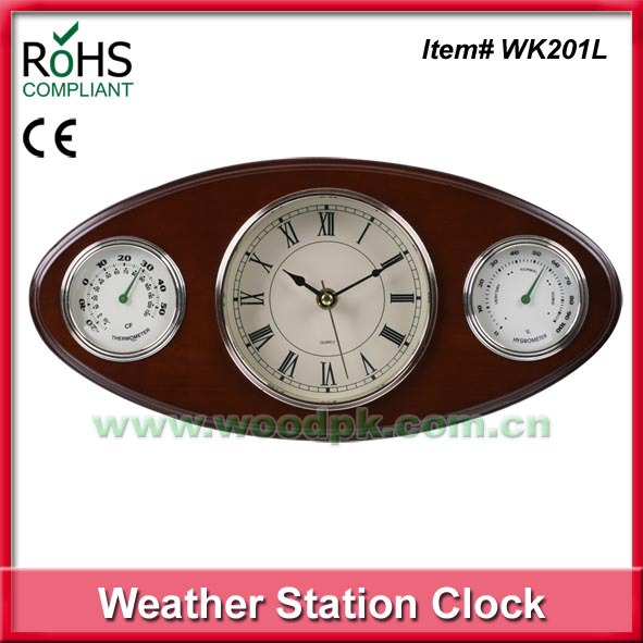 欧式时尚客厅创意温湿度计 新款 带时间显示 超静音 厂家直销热卖