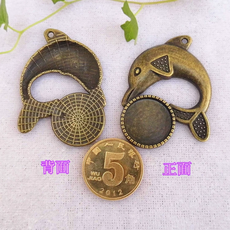 DIY ретро ювелирная цепь материал время драгоценный камень низкая поддержка с полусферой с дельфиновой драмой бусина оптом