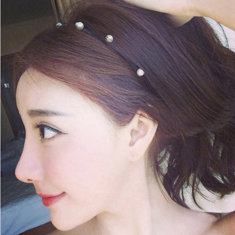 韩国2元店韩版发饰发箍 百搭手工缠绕珍珠头饰头箍 发卡批发