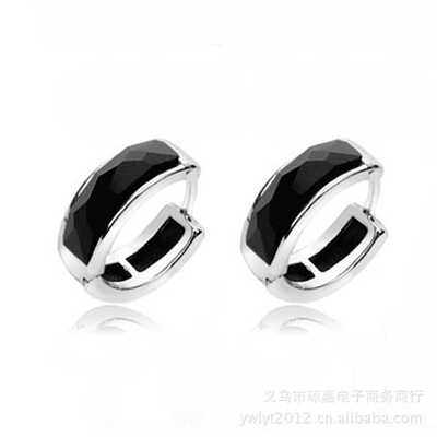 特價批發 廠家直銷 925純銀 時尚多切面黑瑪瑙耳扣 支持混批