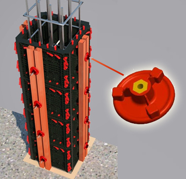 对拉螺杆紧固螺母 玻璃增强纤维尼龙材料 易安特新型塑料环保模板