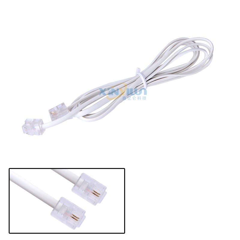 1米电话线 电话线两芯 6P2C 成品电话直线 RJ11座机连接线延长线
