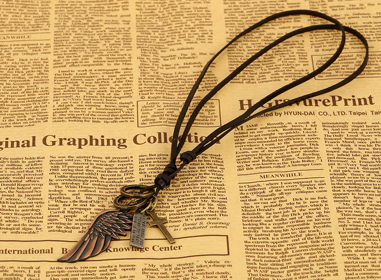 Angel Wing Genuine Leather Necklace Hot Leather Necklace Popular Necklace Wholesale