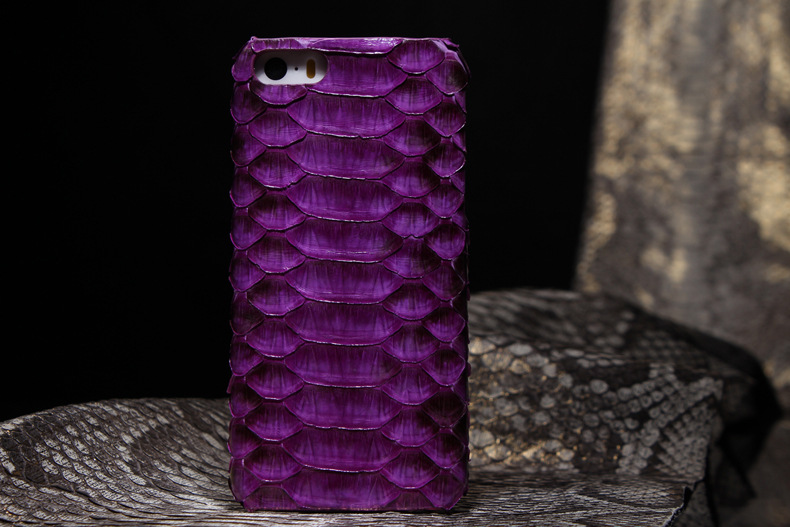 i-idea Handmade Luxury Genuine Real Python Snake Skin Leather Case Cove for Apple iPhone SE/5S/5