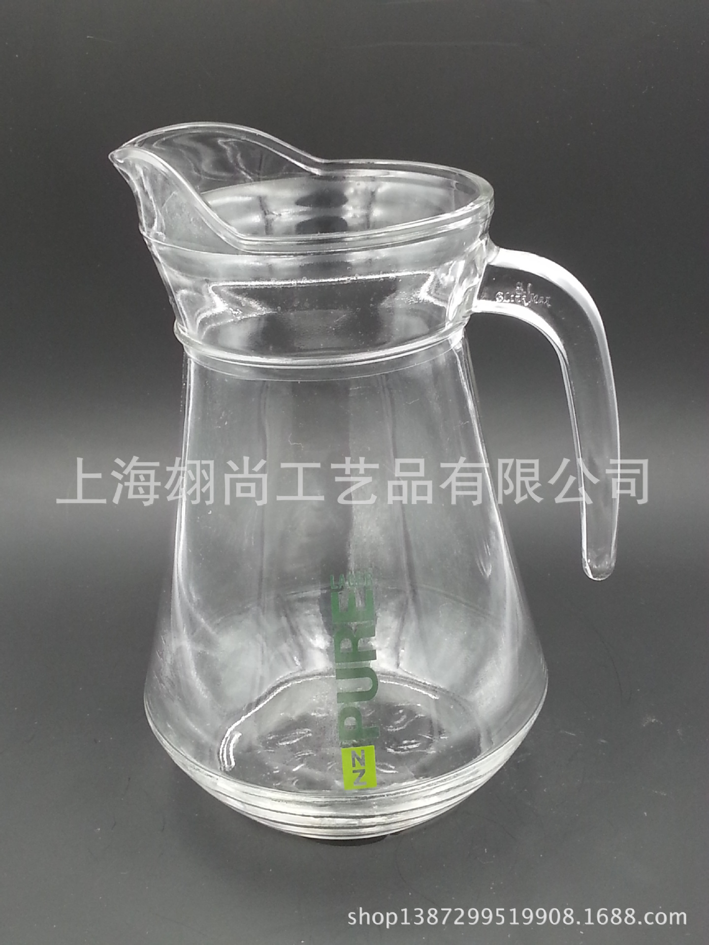 1.3L带手柄盖子扎壶印刷LOGO机制玻璃扎壶时尚创意玻璃壶一件起发-阿里巴巴
