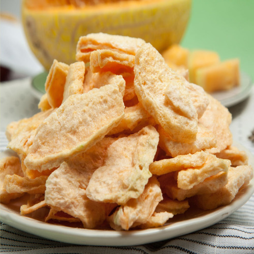 Freeze-dried cantaloupe, dried cantaloupe, manufacturer bulk wholesale fruit and vegetable freeze-dried crisps, cantaloupe crisps