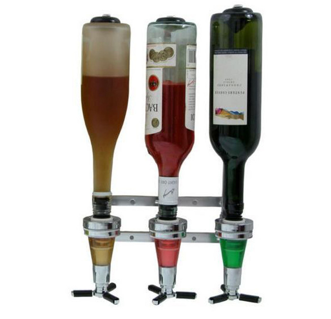 廚房鋁合金三頭壁挂式定量壓取器機械臂調酒配套産品跨境電商熱賣