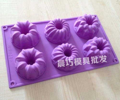 Silicone cake mold, six-hole three-flower mold, Gulu Angel Lily mold, hollow column flower-shaped baking DIY