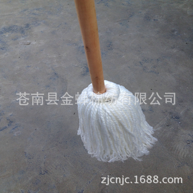 Wooden pole mop White microfiber wooden mop wooden handle iron wire rope tie mop simple mop Wooden pole mop White microfiber wooden mop wooden handle iron wire rope tie mop simple mop