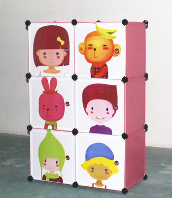undefined6 bedroom children Cartoon wardrobe simple and easy Storage cabinet Combination cabinet factory Direct selling fashionundefined