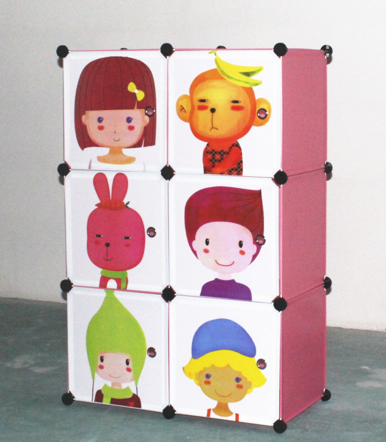 undefined6 bedroom children Cartoon wardrobe simple and easy Storage cabinet Combination cabinet factory Direct selling fashionundefined
