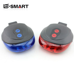 Foreign trade cross-border bicycle laser tail light safety warning light mountain bike riding equipment 5LED round flying saucer