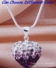 Silver ceramics, necklace heart-shaped, pendant, 12×14mm, gradient