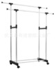 Stainless steel Double rod racks to ground Telescoping Lifting Removable fold Clothes hanger clothing Display Rack wholesale