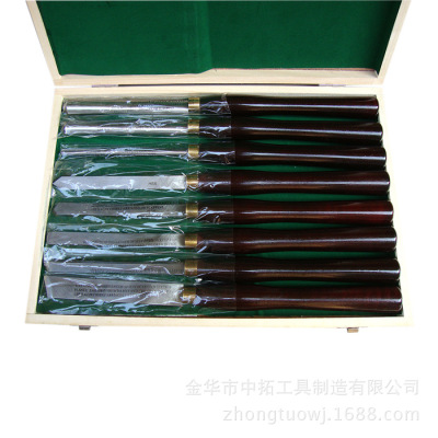 Extension Selling carpentry Turning tool HSS high-grade High-speed steel Turning Wood knife 8 Set of parts high-grade Wooden box Loading