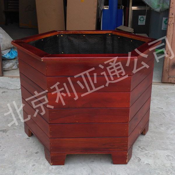 户外市政园林花箱、六角形木制花箱