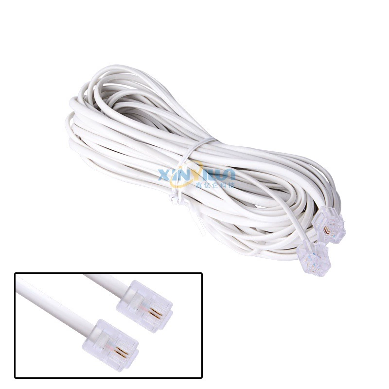 Готовая телефонная линия 6p2c 2-ядерная стационарная телефонная линия RJ11 фиксированная телефонная линия 15 м 50 футов трансграничная