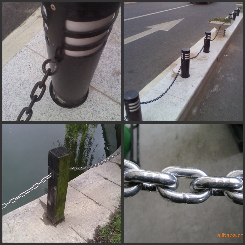 供应景区河道专用铁链 黑色或镀锌防护链条 护栏链条 隔离带链条