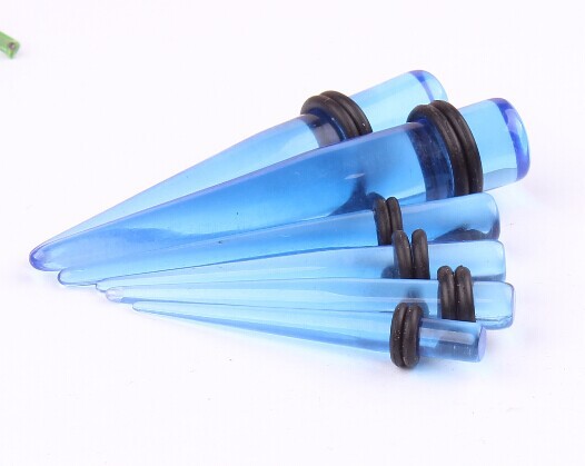 Trendy Blue Pointed Cone Acrylic Ear Plug Ear Gauges for Auricle Non-Mainstream Piercing Jewelry detail image 10