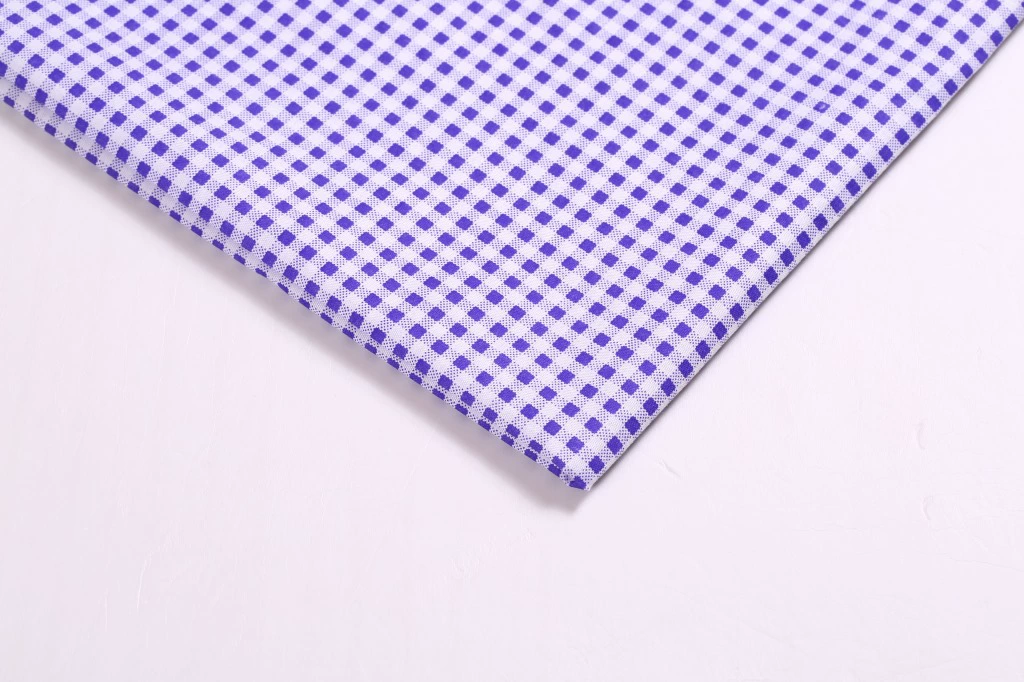 Gingham polyester fabric, small check, flat-grain, multipurpose for clothing & crafts