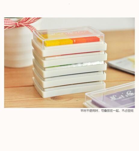 Stationery Wholesale Cute Colorful Large Ink Pad 4 Color Gradient Ink Pad