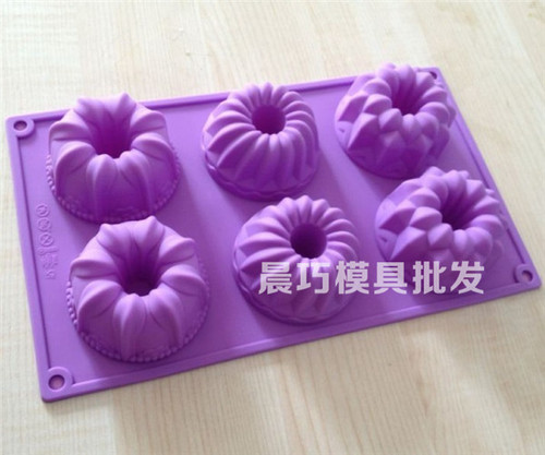Silicone cake mold, six-hole three-flower mold, Gulu Angel Lily mold, hollow column flower-shaped baking DIY