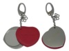 Manufactor Direct selling Metal Heart Lanyards Cosmetic mirror Chain hanging mirror Metal gift mirror