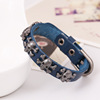 Multicoloured jewelry, leather bracelet, European style, wholesale, punk style, genuine leather