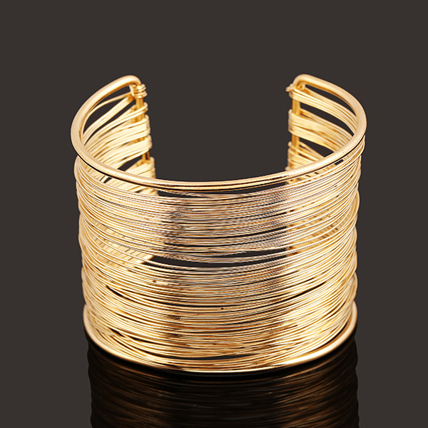 Fashion New Jewelry Gold Silver Wire Opening Bracelet Wholesale Nihaojewelry display picture 8