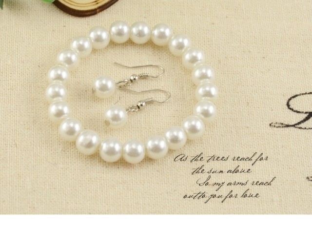 Fashion Flower Imitation Pearl Alloy Beaded Plating Women's Bracelets Earrings Necklace 1 Set display picture 2