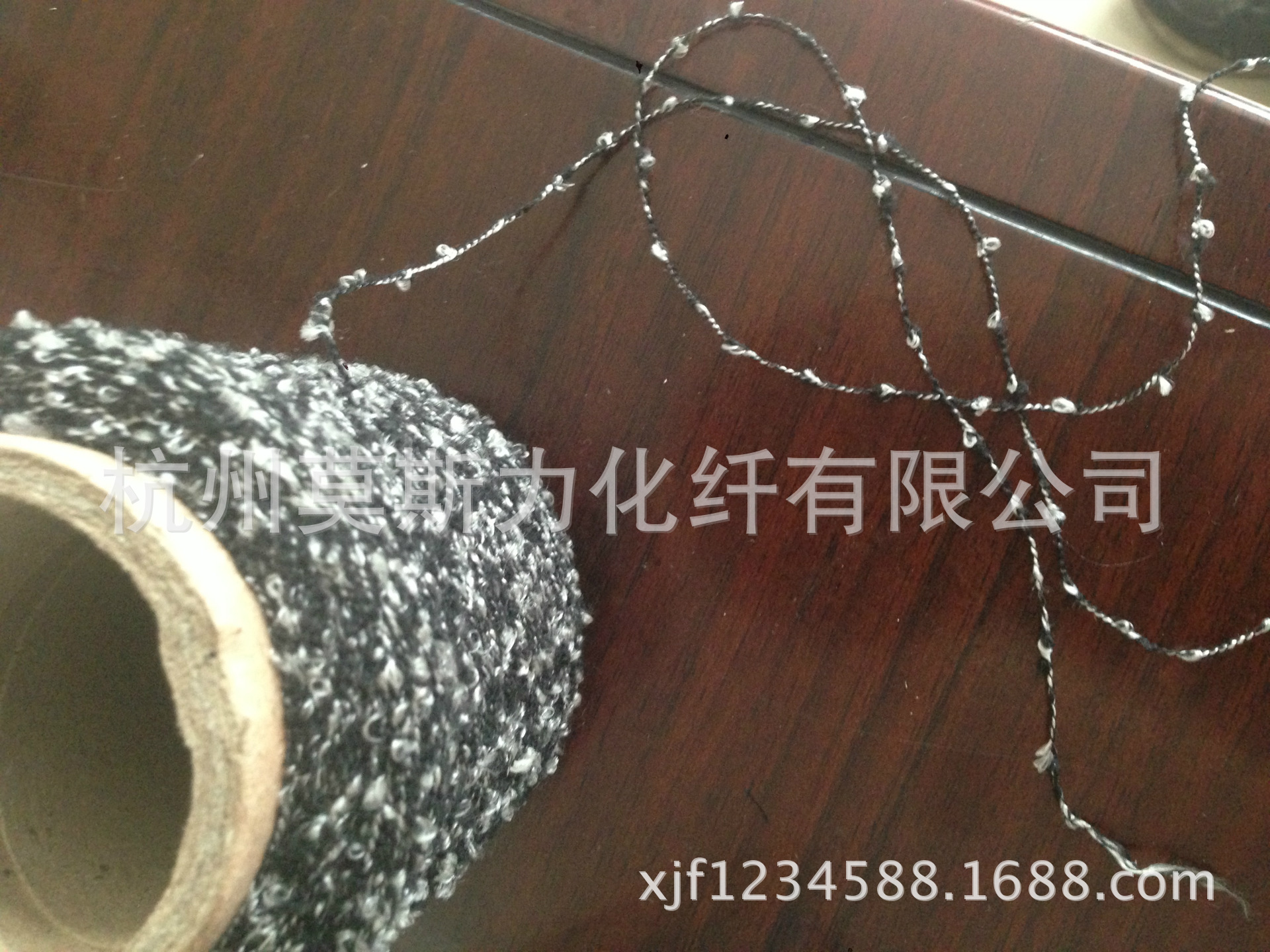 长期现货供应涤纶黑白圈圈纱