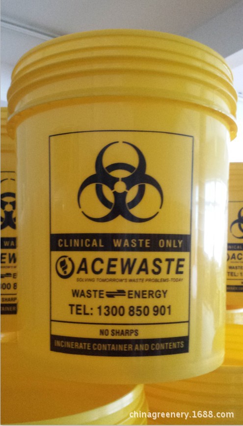 黄色18L塑料桶  单色丝网印刷 也可多色印刷