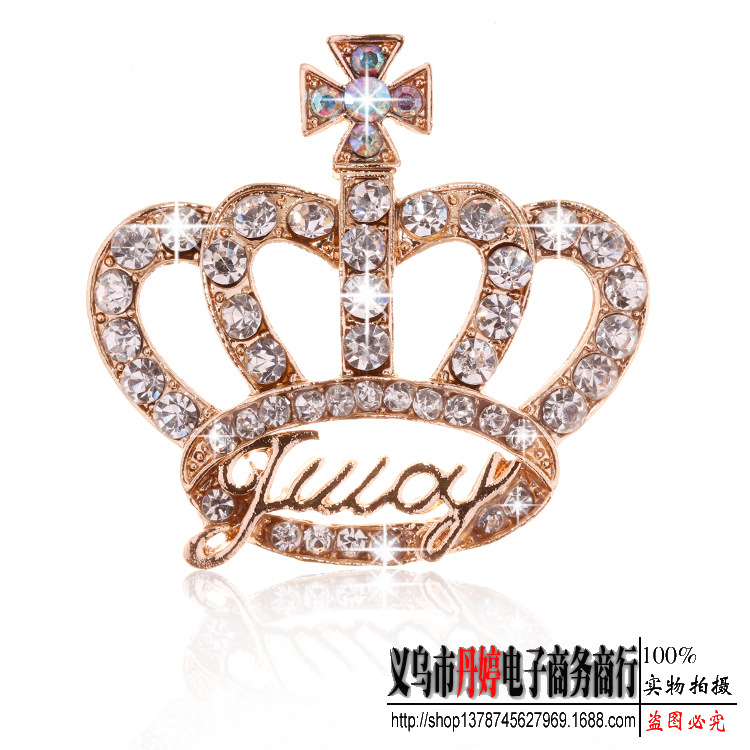 丹婷饰品 英文皇冠 diy合金配件手机壳贴钻美容饰品配件厂家批发