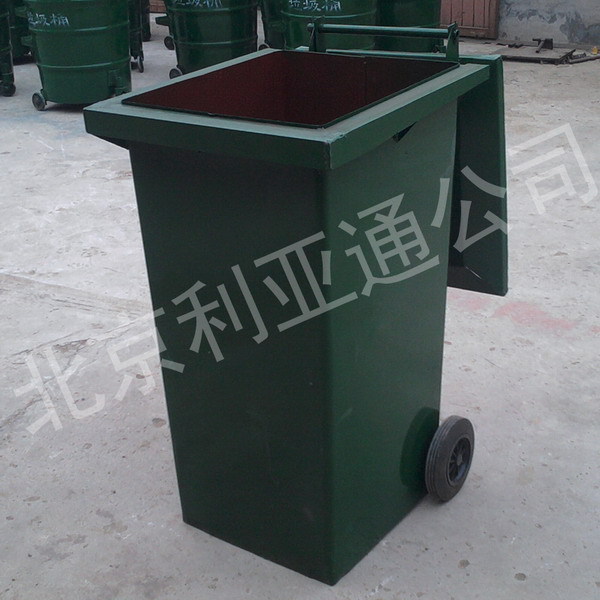 厂价供应240升铁皮挂车垃圾桶（方形）